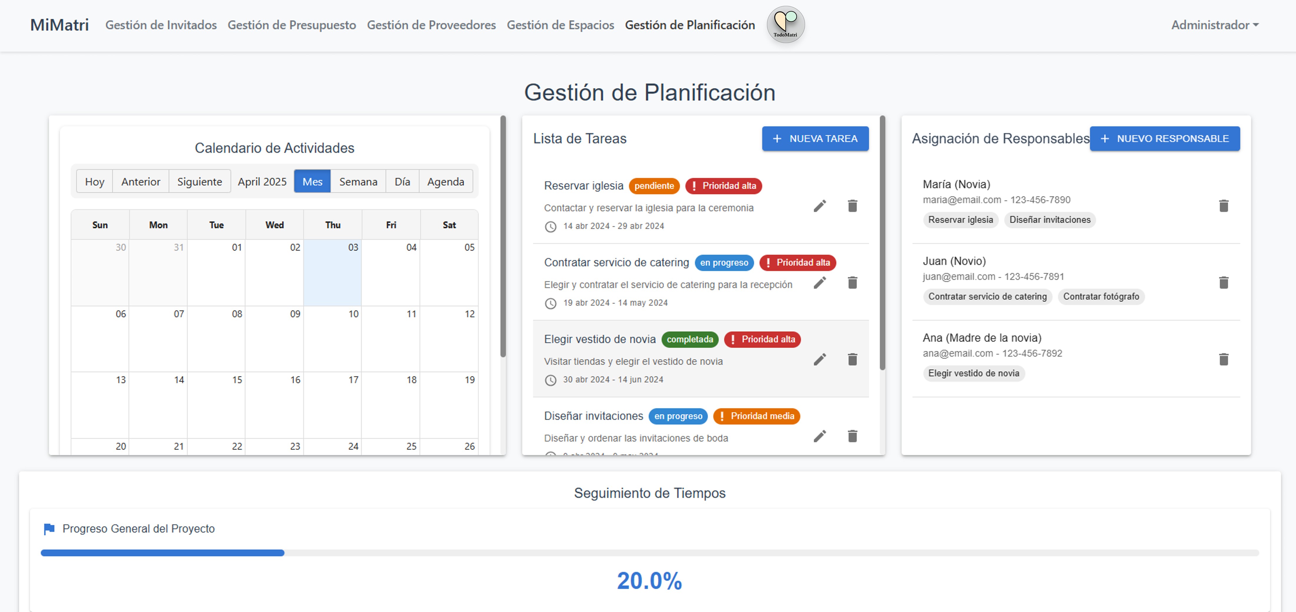 Planificación de Actividades